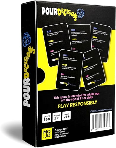 Miniatura 2 de Mojo Games, Pour Decisions elija, bebe o pierde, un juego de cartas para adultos de malas decisiones. Juego de cartas para adultos para noche de
