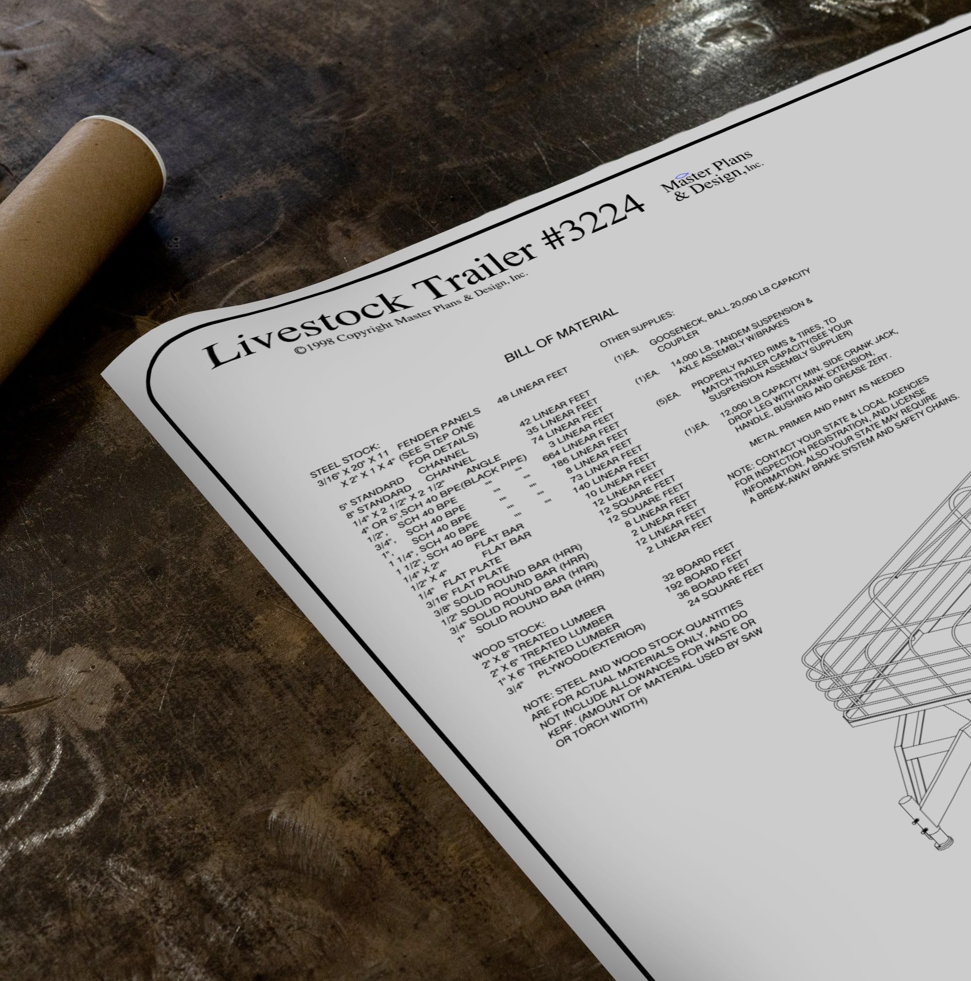 The Trailer Parts Outlet - 3224-24'x6' Livestock Trailer- 26 How-to Steps w/Blueprint