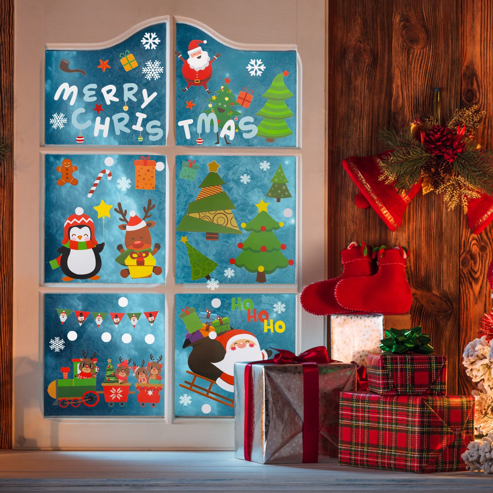 9 Sheet Stickers Noel Fenetre, Stickers Noel Vitrine Autocollant