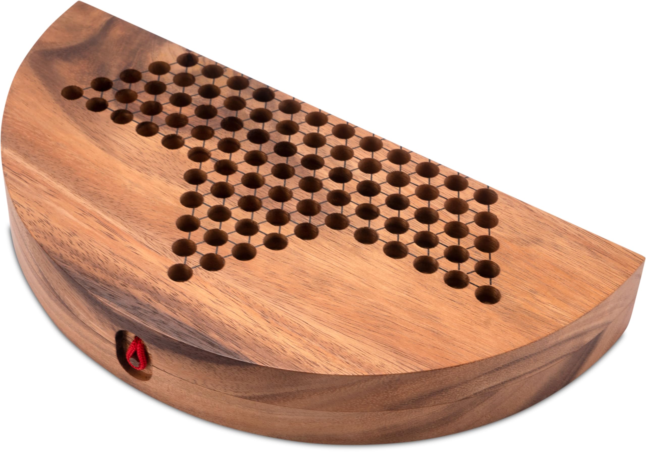 LOGOPLAY Halma Gr. Xl, Stern Halma, Dama Cinese, Gioco di Strategia, Gioco da Tavolo in Legno Con Tabellone Rotondo E Pieghevole (Multicolore)