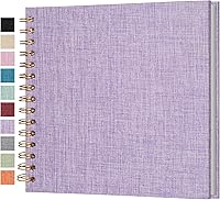 Vista 52 de Álbum de fotos autoadhesivo para scrapbook, páginas grandes, libro de recortes de lino, con capacidad para fotos de 2 x 3, 4 x 6, 5 x 7, 8 x 10