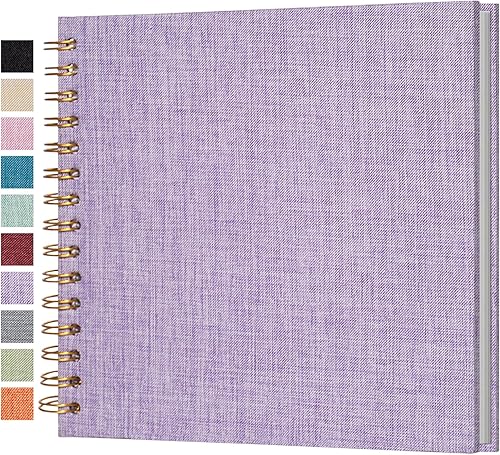 Miniatura 52 de Álbum de fotos autoadhesivo para scrapbook, páginas grandes, libro de recortes de lino, con capacidad para fotos de 2 x 3, 4 x 6, 5 x 7, 8 x 10