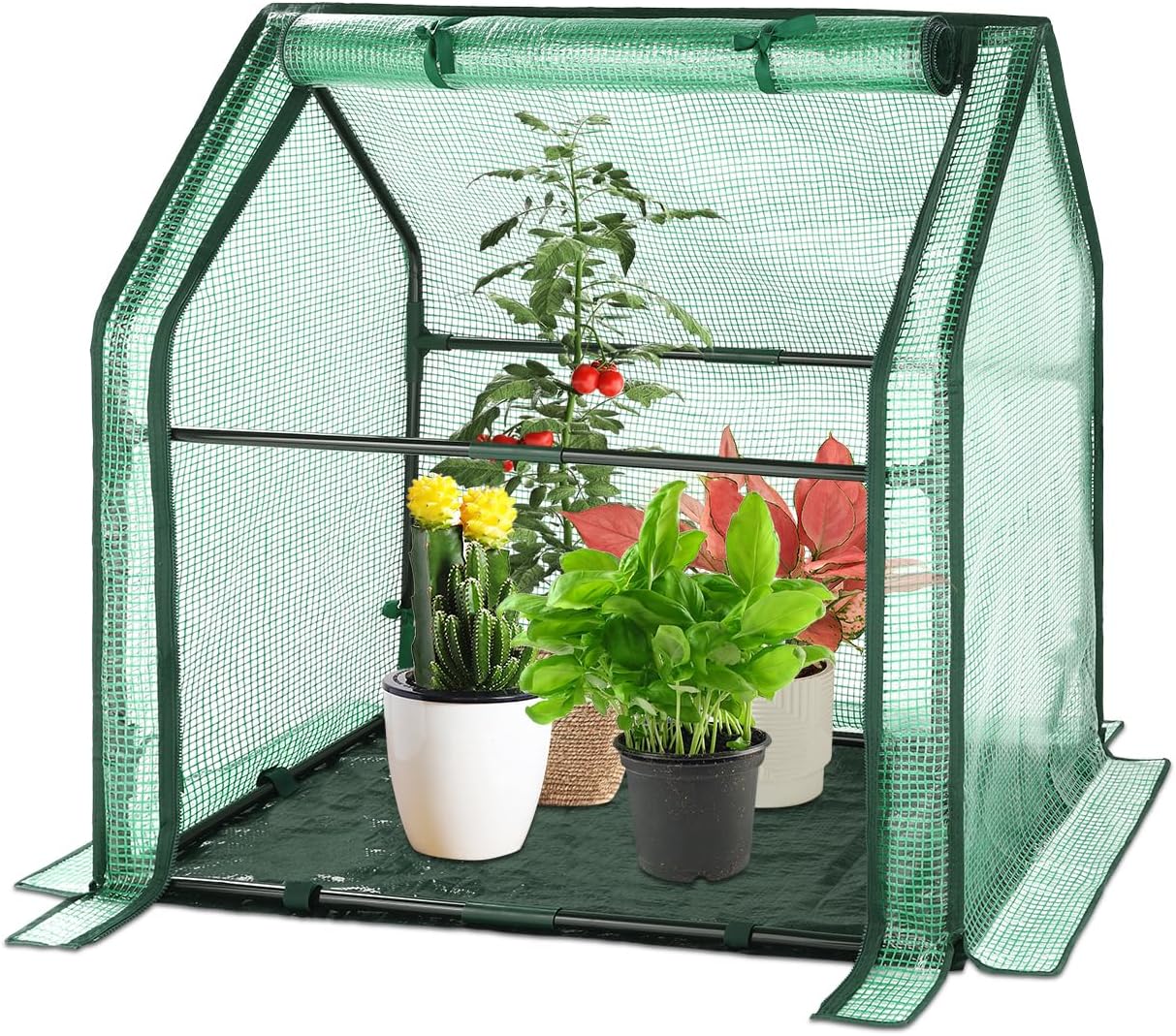 U'Artlines Portable Mini Greenhouse Small Green House with Waterproof Pad 36x18x33 Inch Plant Cover Tent for Garden Small Plants Indoor Outdoor