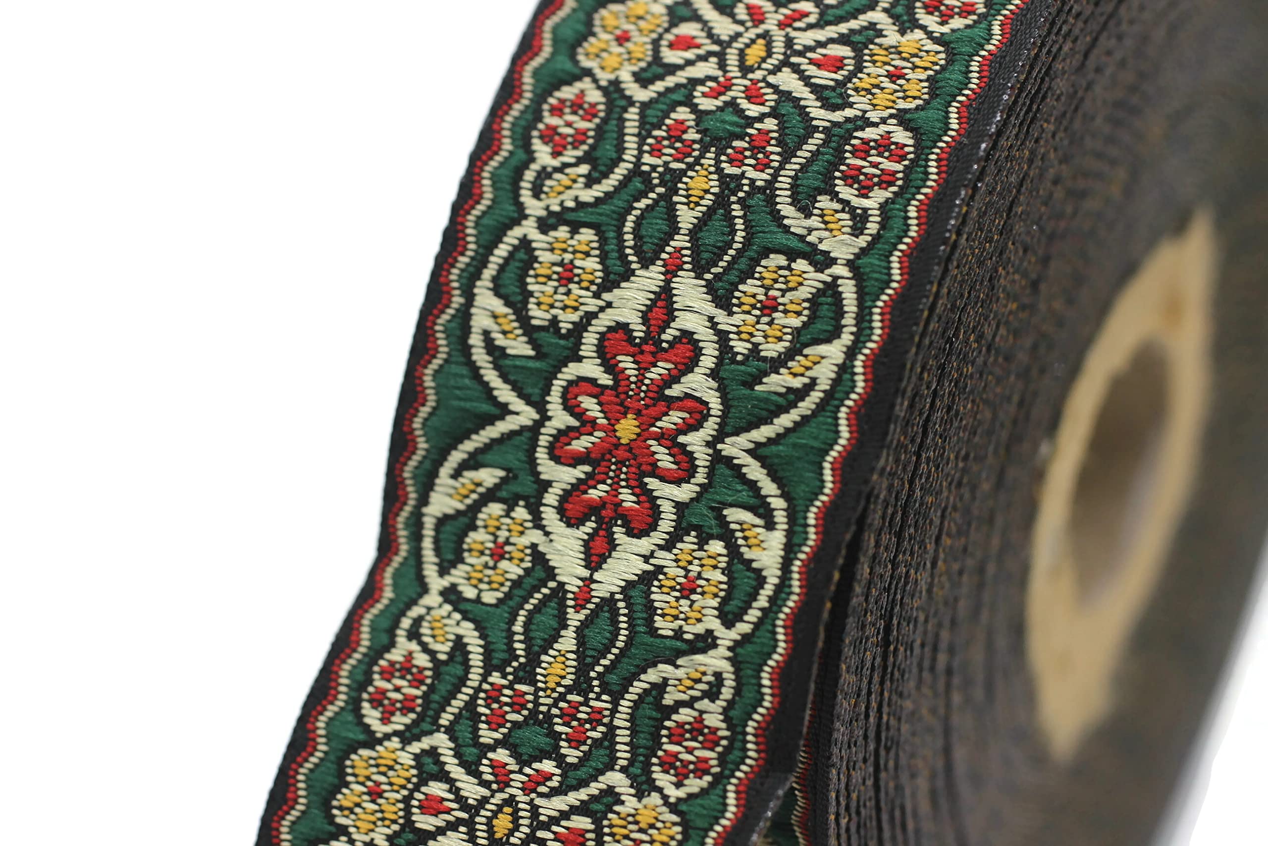 【misa】GREED＊Border Flower Jcquard Flower Jacquard Ribbon Geometric Woven Trim Border Embroidered