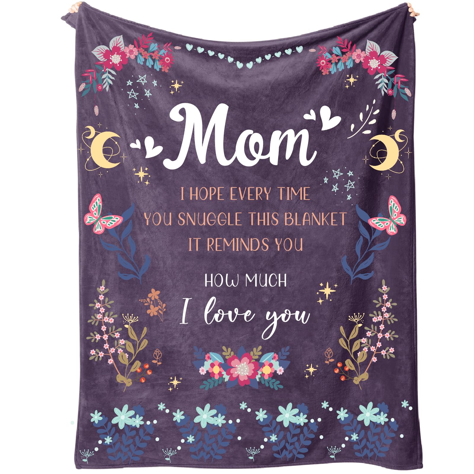 Mom Blanket, Mom Birthday Gift from Daughter Son, Gift Ideas for Mom Who Has Everything on Mothers Day Thanksgiving Christmas, Soft Flannel Blankets 50" x 60"
