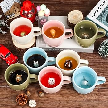 Amazon.com: Lemon Park Shark Ceramic Cup Hidden 3D Animal Inside