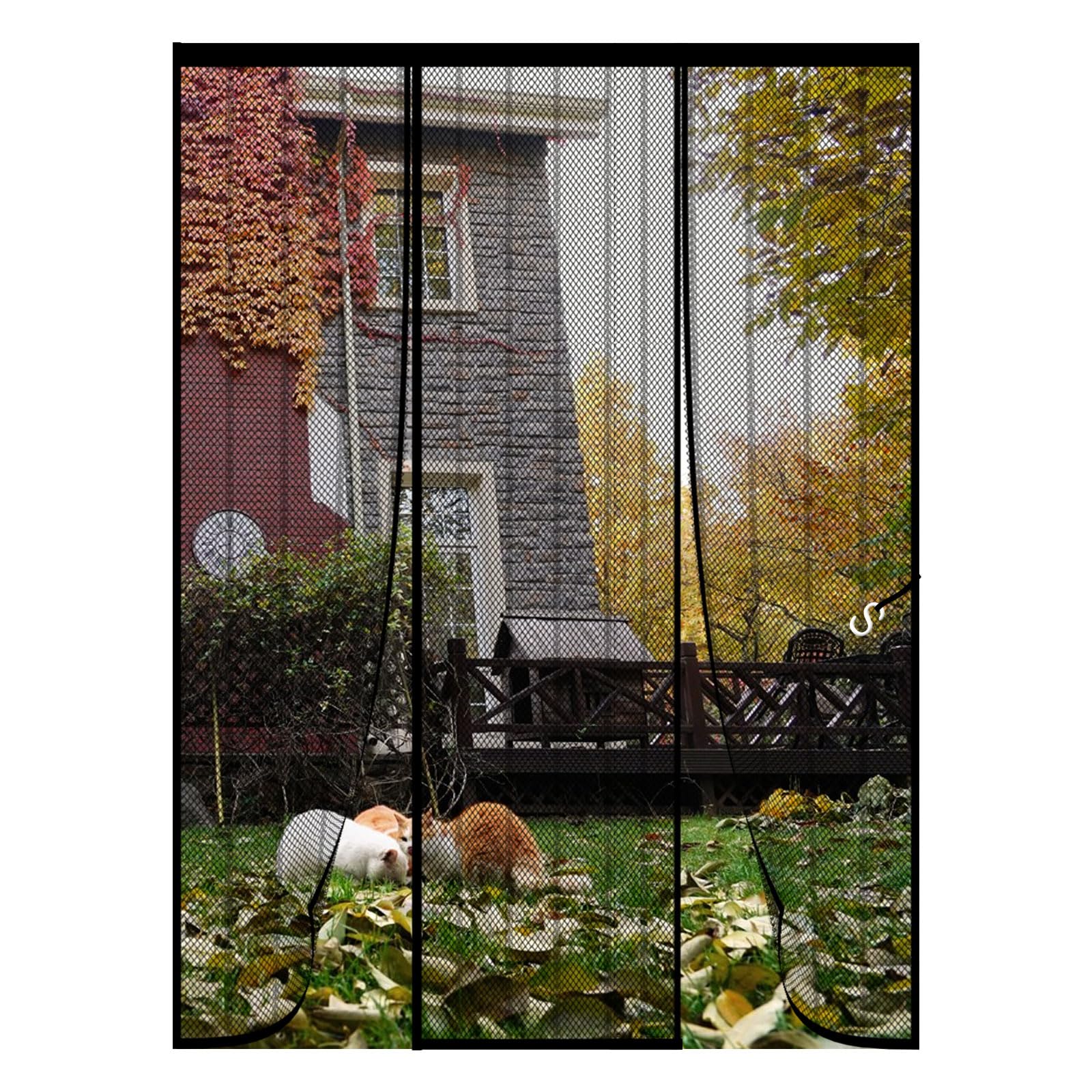 Magnetic Fly Screen Door 170(43-84-43) X270cm Magnetic Door Curtain For Double Doors, Anti Mosquito Mesh Curtain, Shut Automatically Side Opening Fly Screens, For Patio Door, Sliding Door - View #10