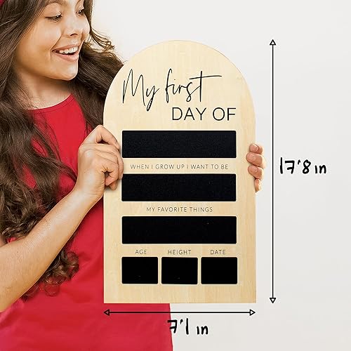 Miniatura 8 de Hermoso letrero de madera para el primer y último día de escuela, moderno y grande, para recuerdos duraderos, perfecto de 11.8 x 7.1 pulgadas,