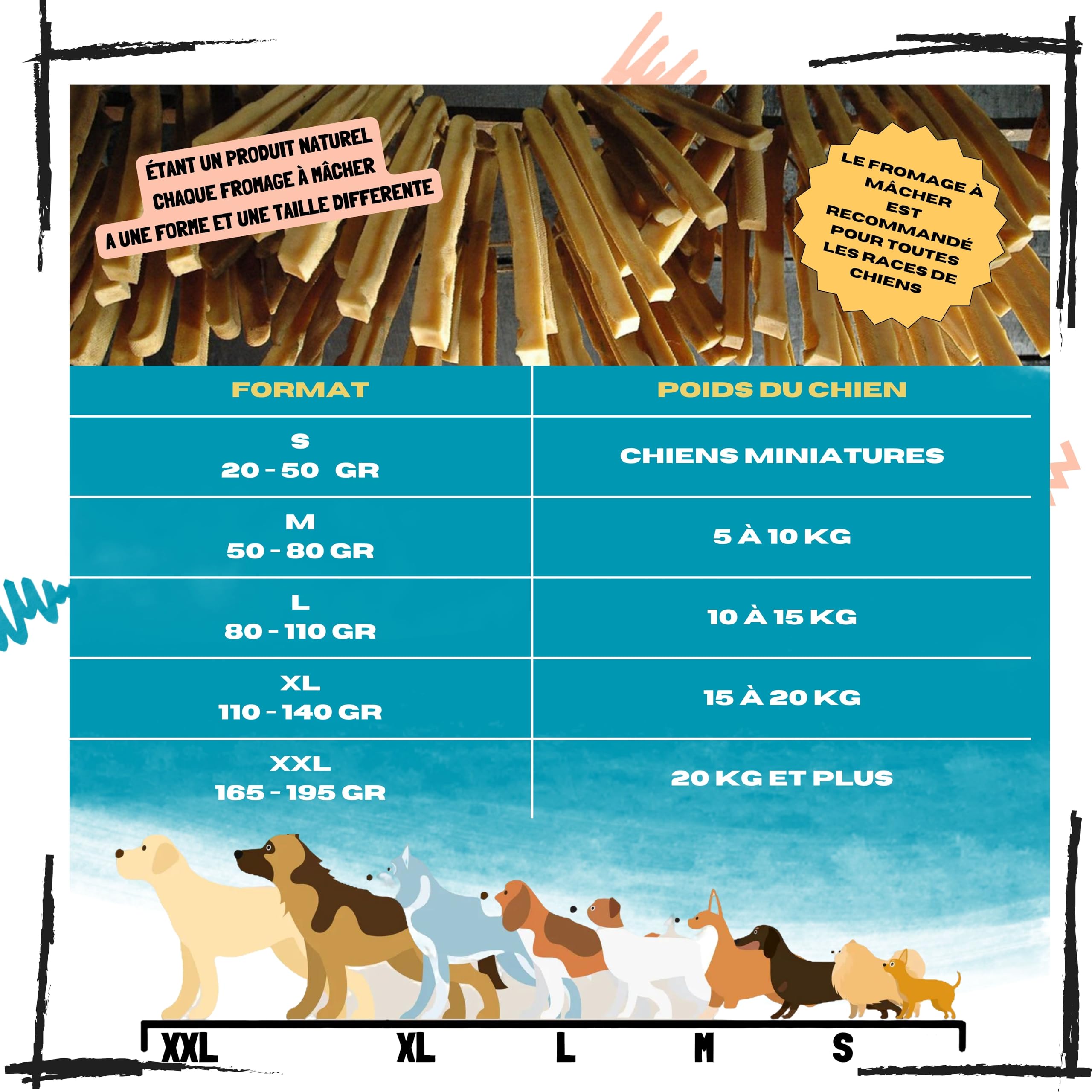 Fromage de Yak pour Chien, Taille L 10 à 15 Kg, Lot de 3 | 100% Naturel, Sans Lactose, Friandise Durable Himalayenne, Riche en Calcium
