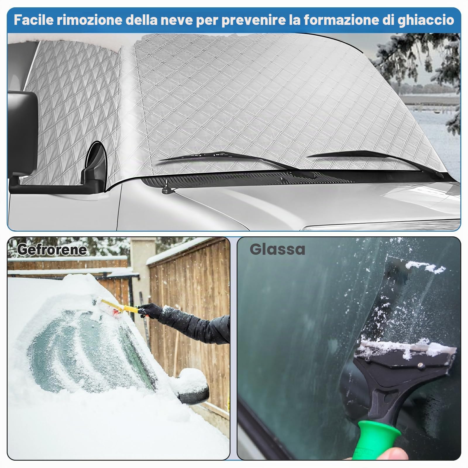 Copertura parabrezza anteriore per Ford Transit Van MK7 2006-2013, copertura parabrezza termica impermeabile, protezione da neve e ghiaccio, protezione dalla polvere, pellicola parasole