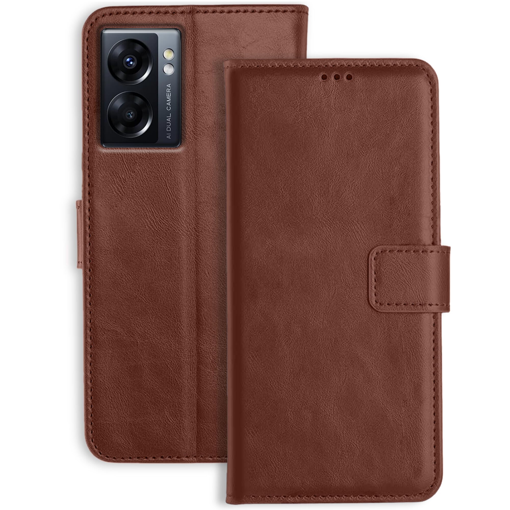 Orosky Oppo K10 5G Flip Cover | Leather Finish | Inside Pockets & Stand | Shockproof Wallet Style Magnetic Closure Back Cover Case for Oppo K10 5G (Brown) (B0CBMHRNSC) Amazon Price History, Amazon Price Tracker