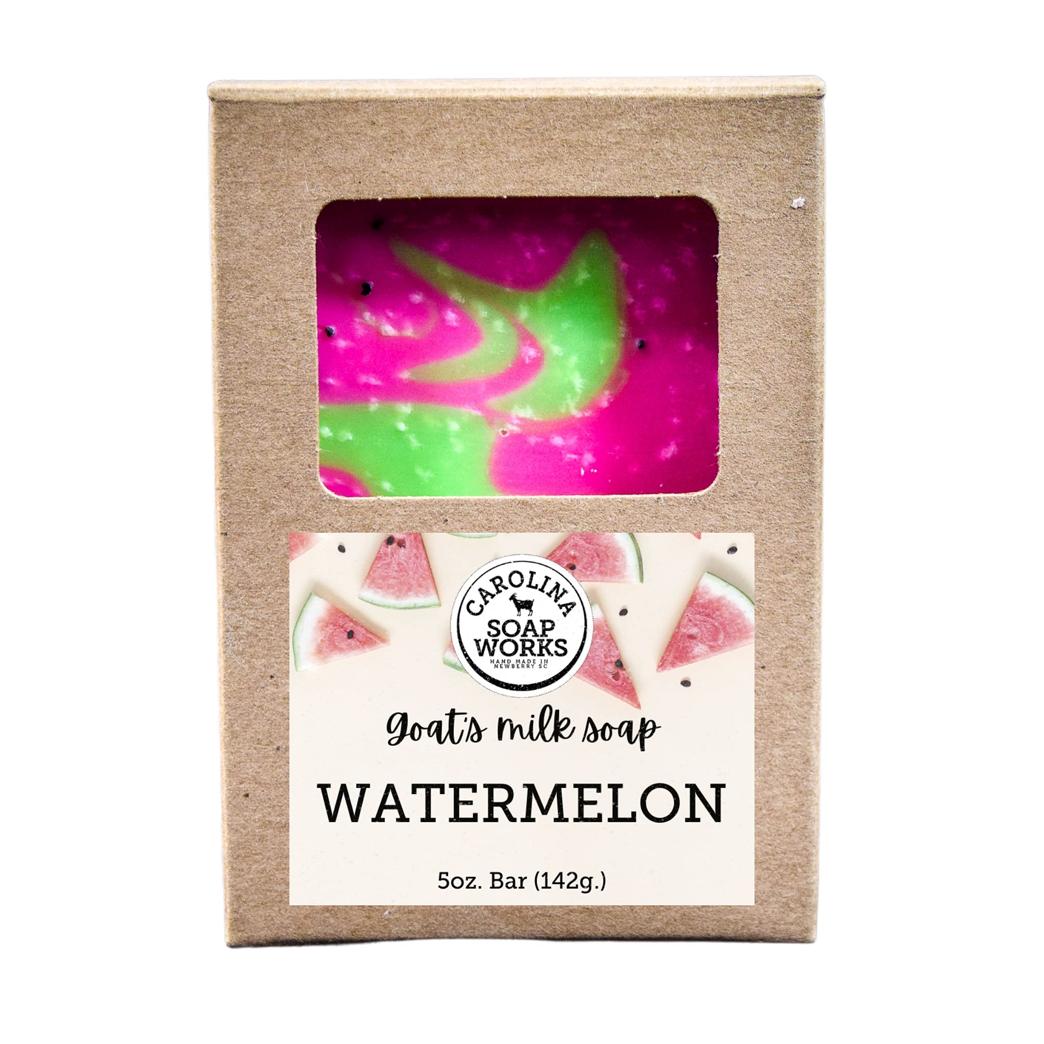 Watermelon Goat’s Milk Soap, All-Natural Handmade, Organic, Artisanal Soap for Dry Skin and Eczema 5 ox (single)