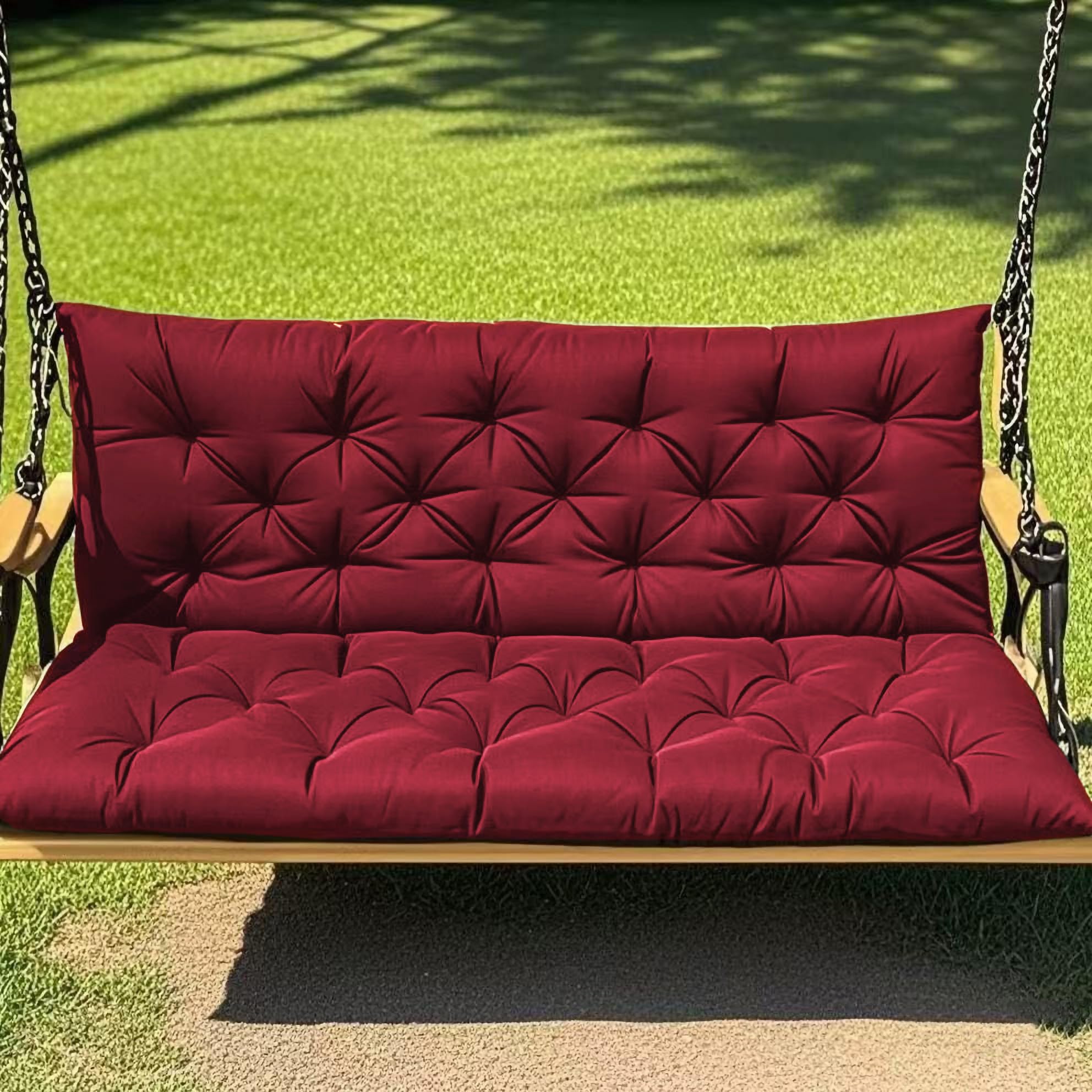 EBETA Cuscino per panca da giardino Cuscino seduta e schienale da esterno per panca panchina altalena da giardino (Rosso vino, 150 x 50 x 50 cm)