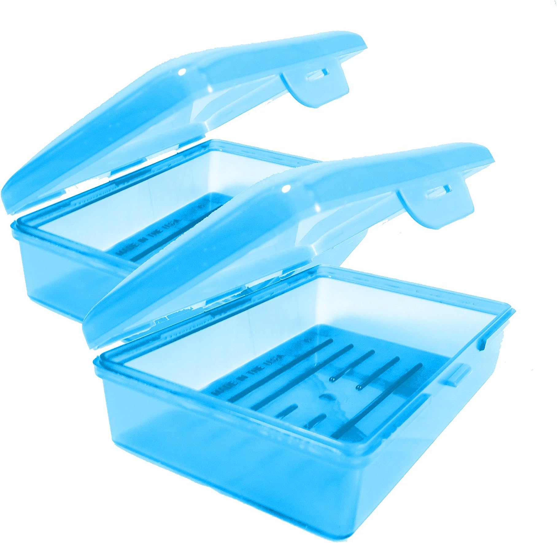 Plastic Soap Box Holder Container Dish (Blue 2-Pack) - The Perfect USA-Made Soap Bar Case For Travel, Outdoors, Hiking, Gym, Camping, or Storage