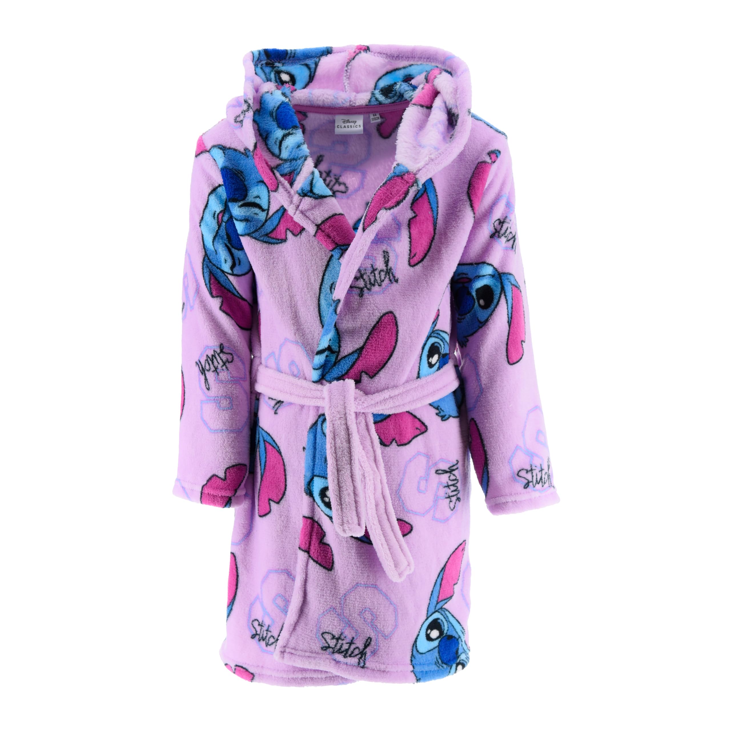 Disney Stitch Robe de Chambre pour Fille, Robe Doux Motif Stitch Peignoir en Polaire Velours, Tailles 4 à 12 Ans