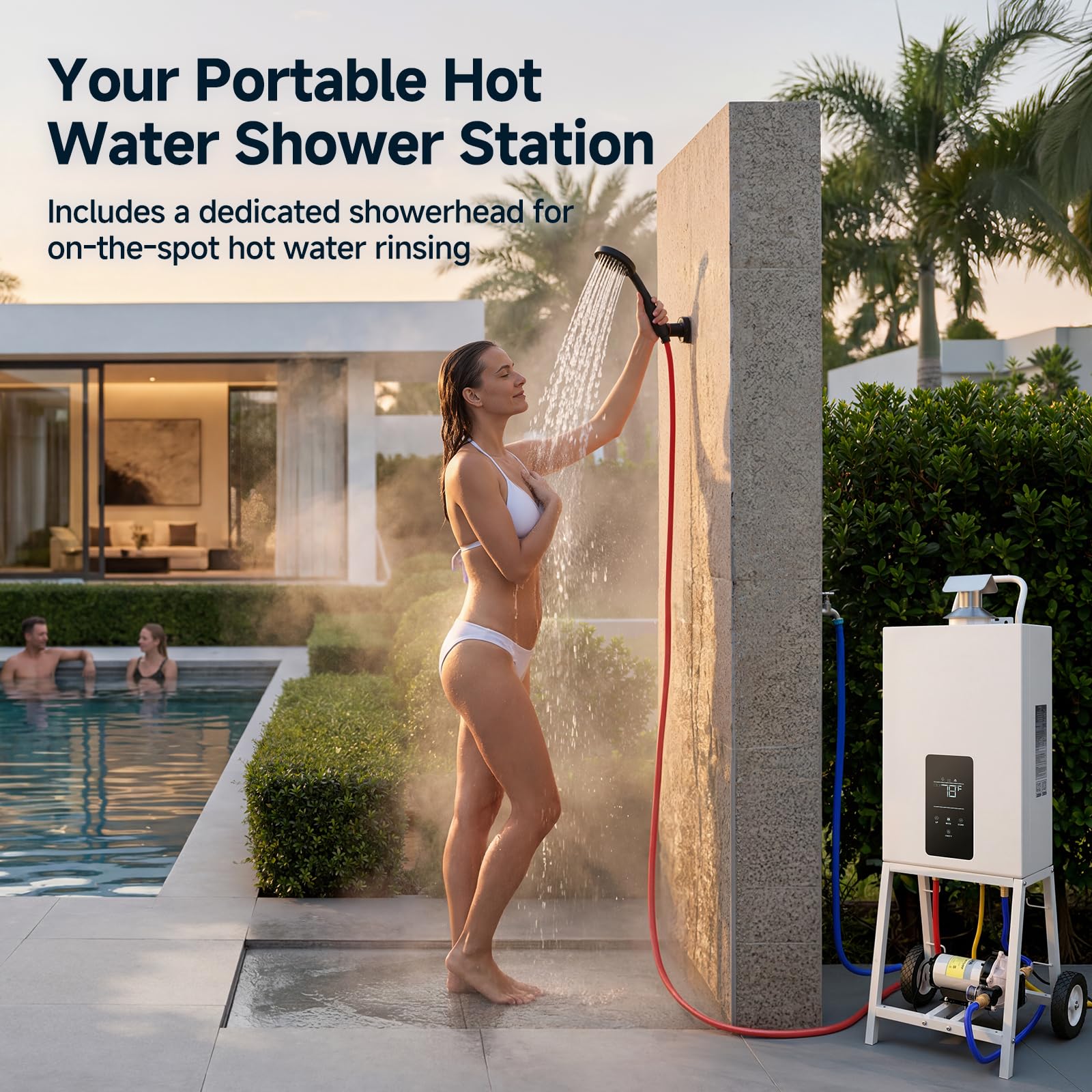 SUPA Poolheizung, Der Weltweit Schnellste Tragbare Hot Tub Und Aufstellpool-HeizgeräT, Mit Heizungssteuerung Und RäDern, Nutzt Propangas, Eine Energieeffiziente Leistung