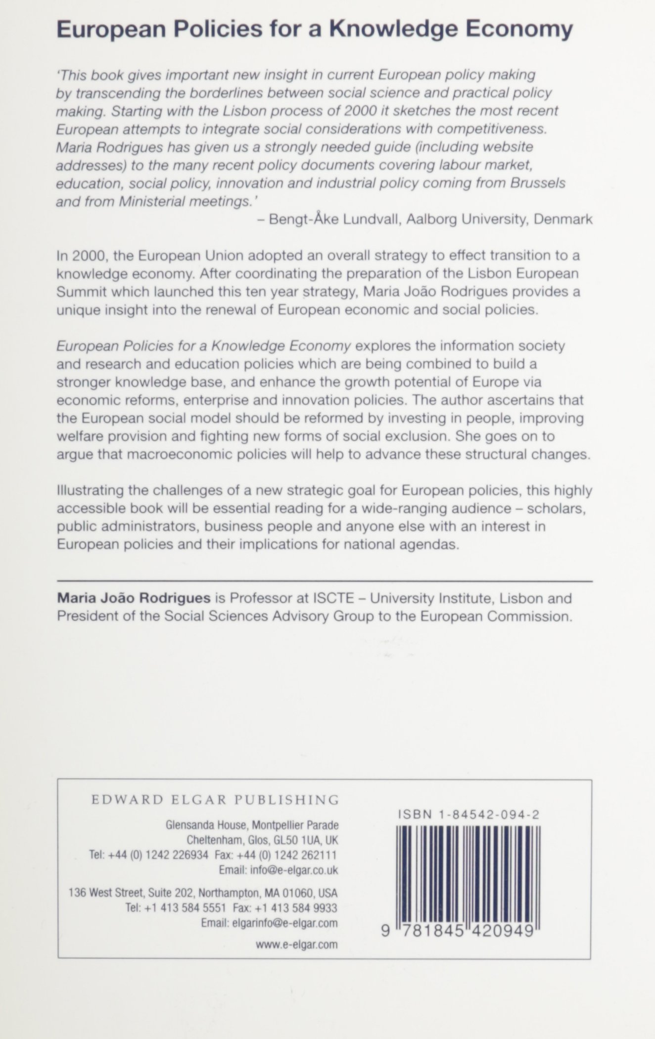 European Policies For A Knowledge Economy