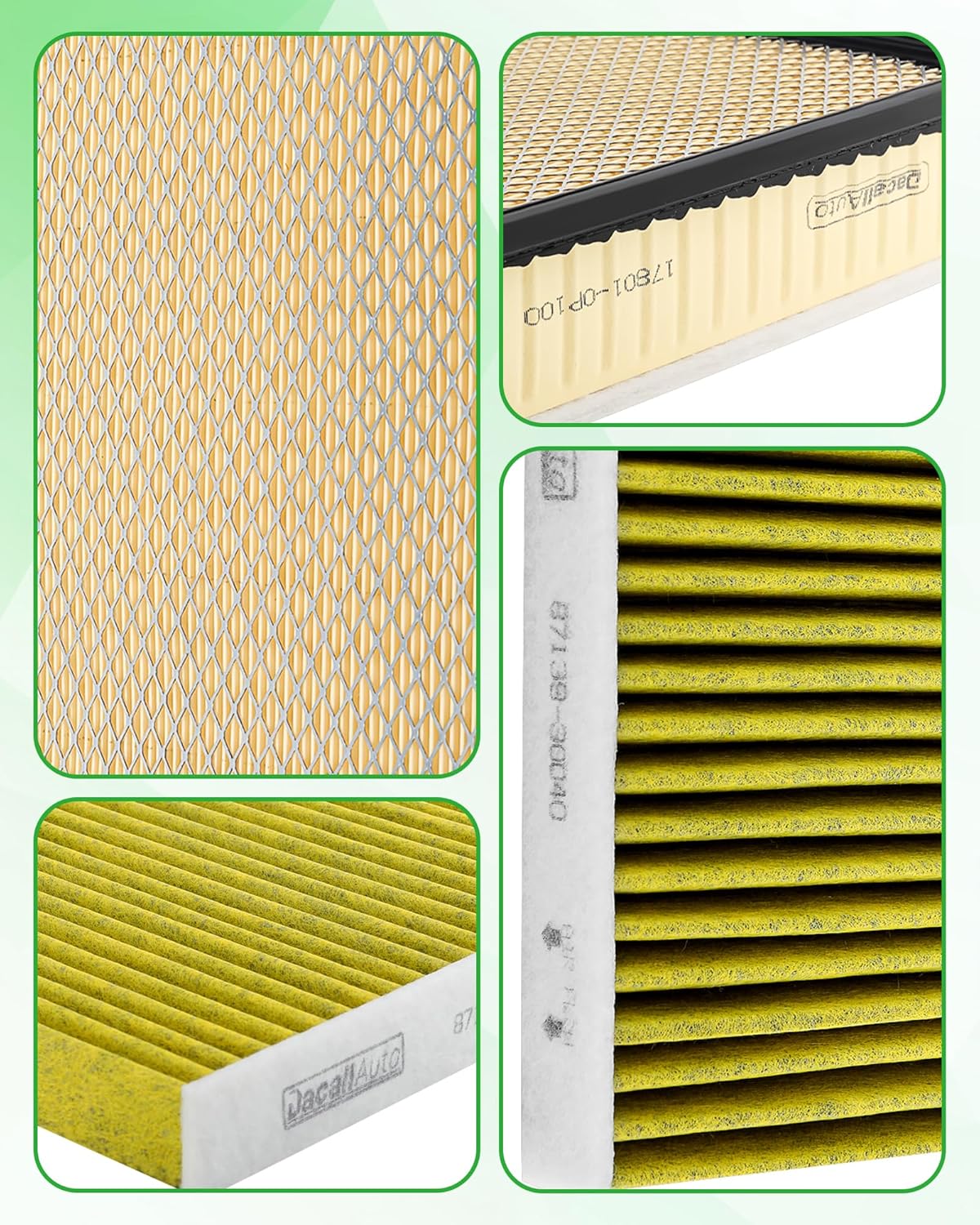 Engine & Cabin Air Filter Set for Toyota Sequoia V8-5.7L (2014-2022), Tundra V6/V8 4.0L/4.6L/5.7L. Replace 87139-50100, 17801-0P100