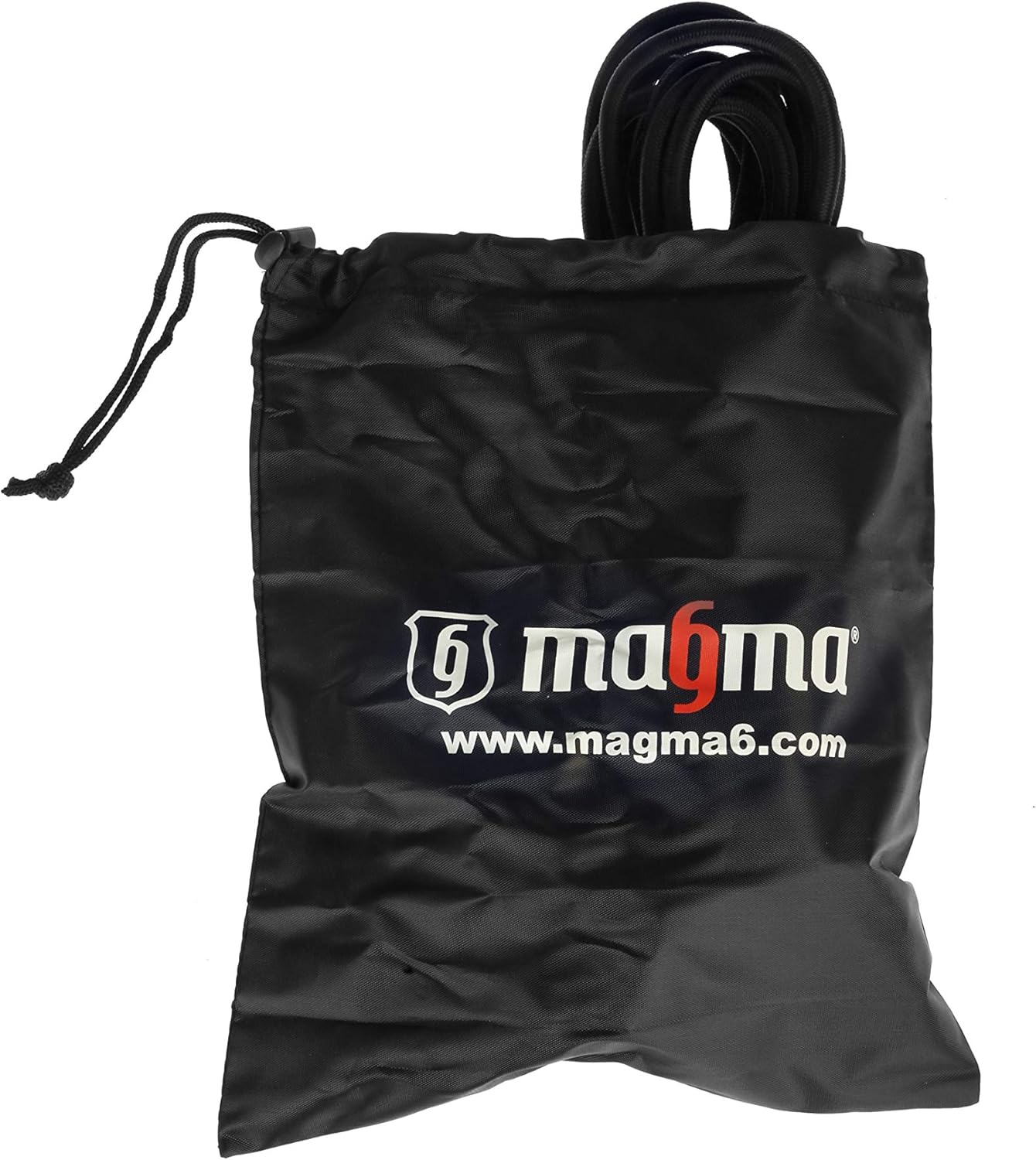 MAGMA | 12 Bungee Cords Pack 1ft | Max. Strength 153lbs | Heavy Duty Cable Car, Truck, Trailer Ties | Securing Cargo,Tarpaulins, Luggage Straps | Camping, Military, Outdoor Elastic Cord Tool (Black)