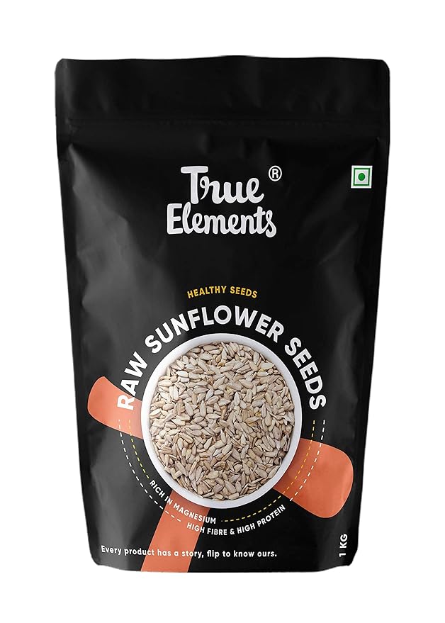 True Elements Sunflower Seeds 1kg Vitamin Rich, Jumbo Raw Sunflower