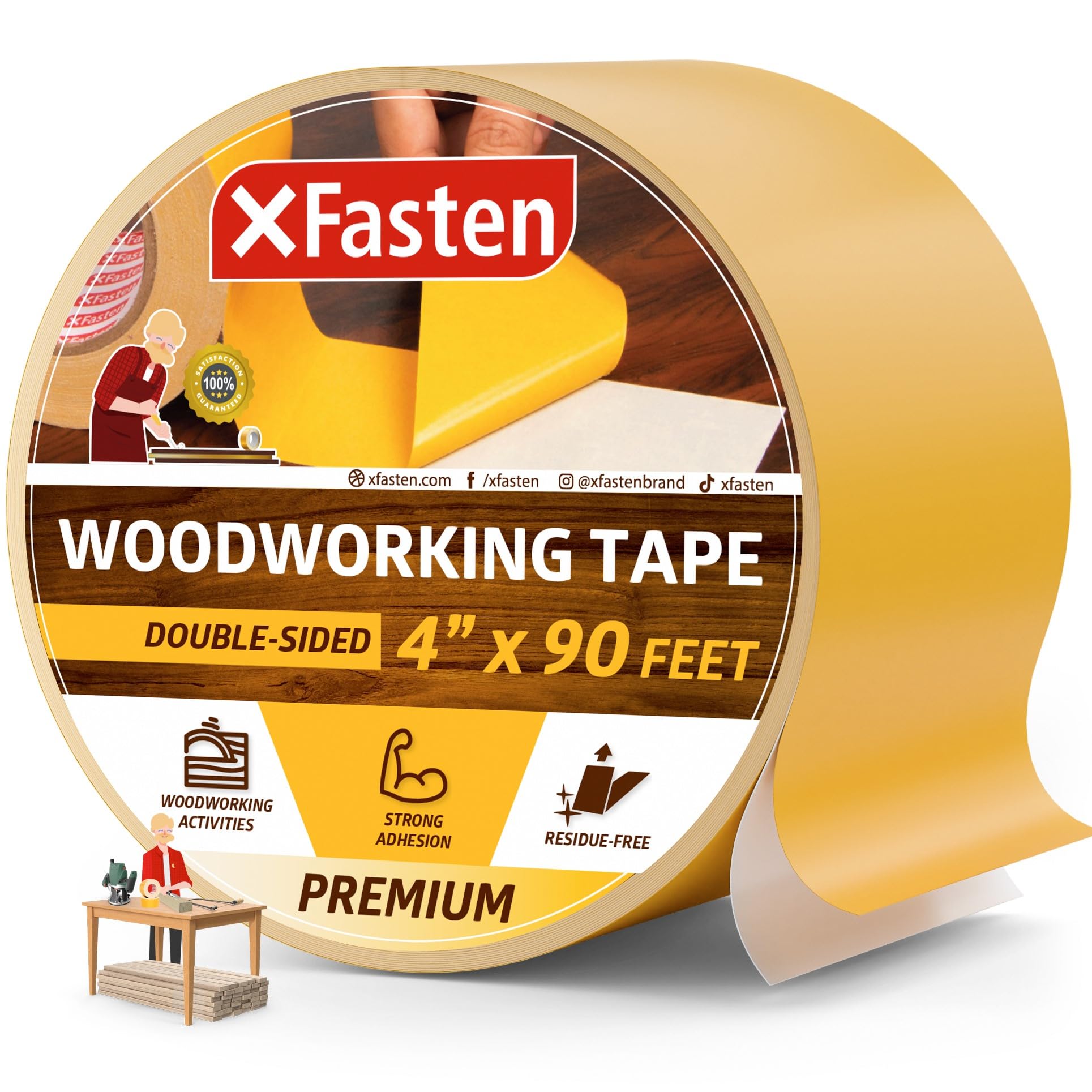 XFasten Woodworking Tape - Residue-Free & Strong -11 XFasten Woodworking Tape - Residue-Free & Strong -11