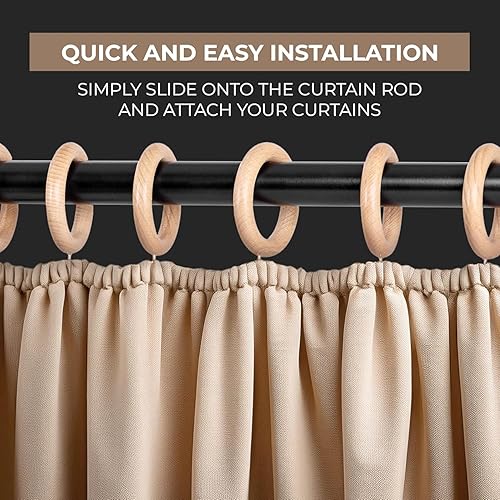 Miniatura 9 de Anillo de cortina de madera hecho a mano, anillos de cortina de madera, anillo de cortina para decoración de puertas y ventanas, anillos de cortina