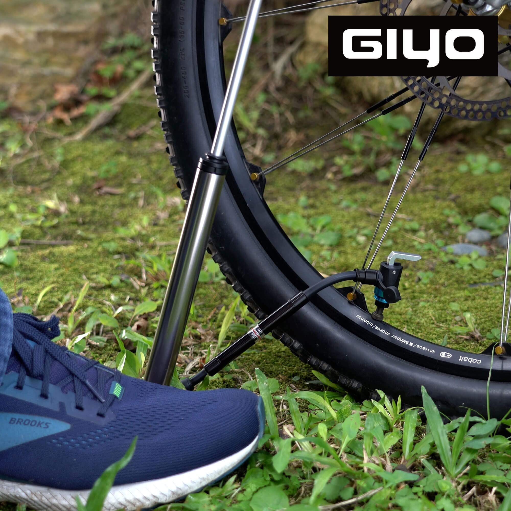 GIYO GM741 Hochpräzise Fahrradpumpe mit Manometer – Tragbare Standpumpe, langlebig & leicht für Mountainbikes & Rennräder, 140 PSI, universelle Ventilkompatibilität