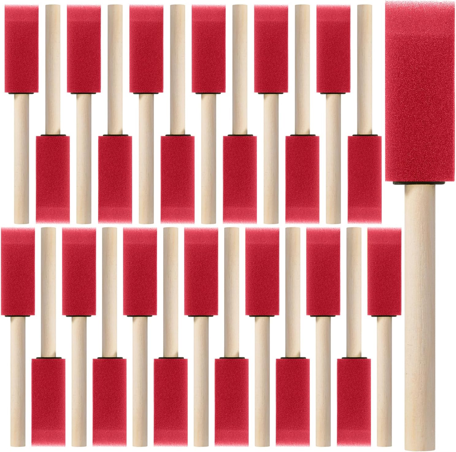 Bates- Foam Paint Brushes, 1 Inch, 300 Pack, Foam Brushes for Painting with Lightweight Wooden Handles
