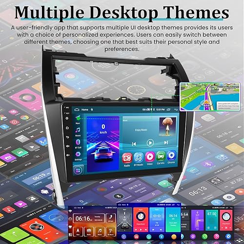 Miniatura 8 de 2+64G Radio Android 13 para Toyota Camry 2012 2013 2014 - Apple Carplay inalámbrico y Android Auto -10.1 pulgadas pantalla táctil estéreo de coche