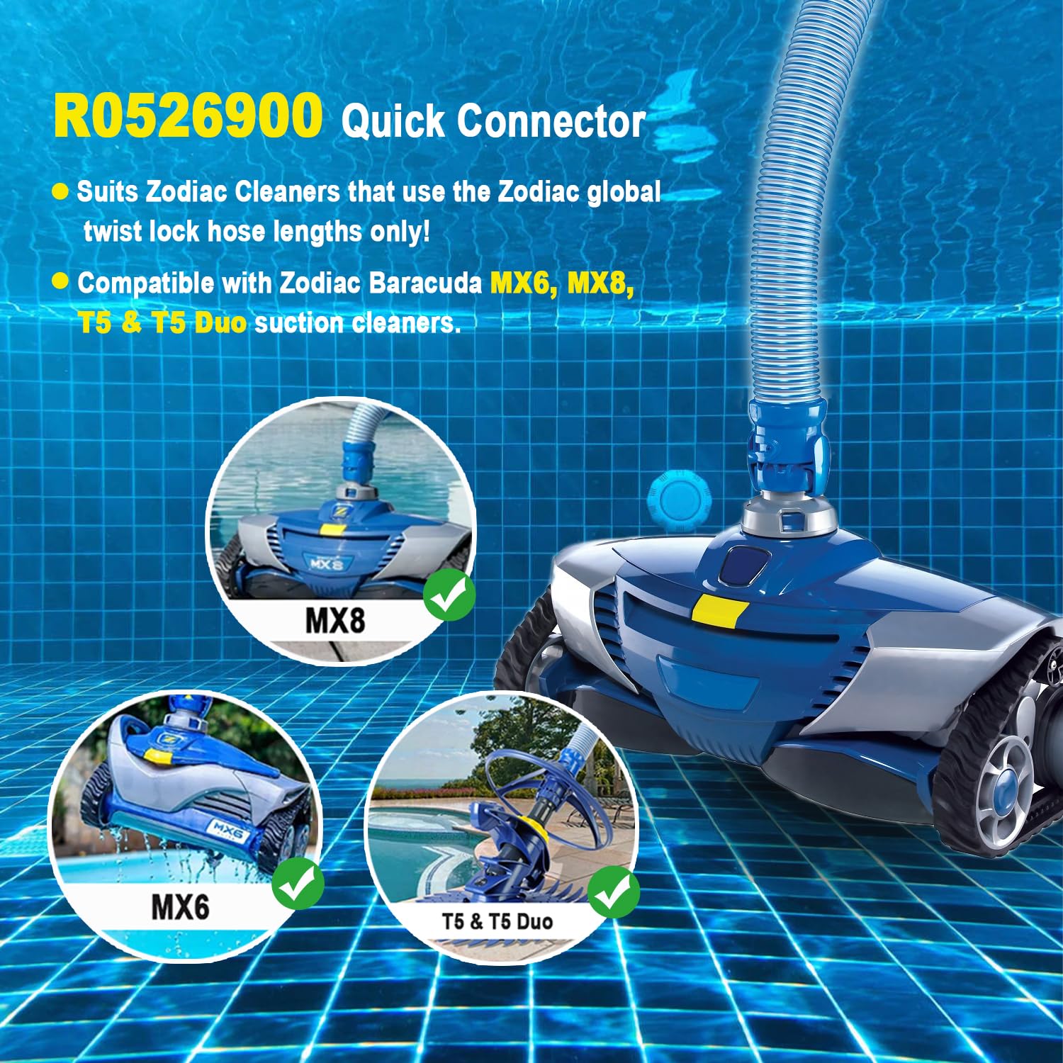 Amazon.com: Ussuray R0526900 Quick Connector for Zodiac Baracuda