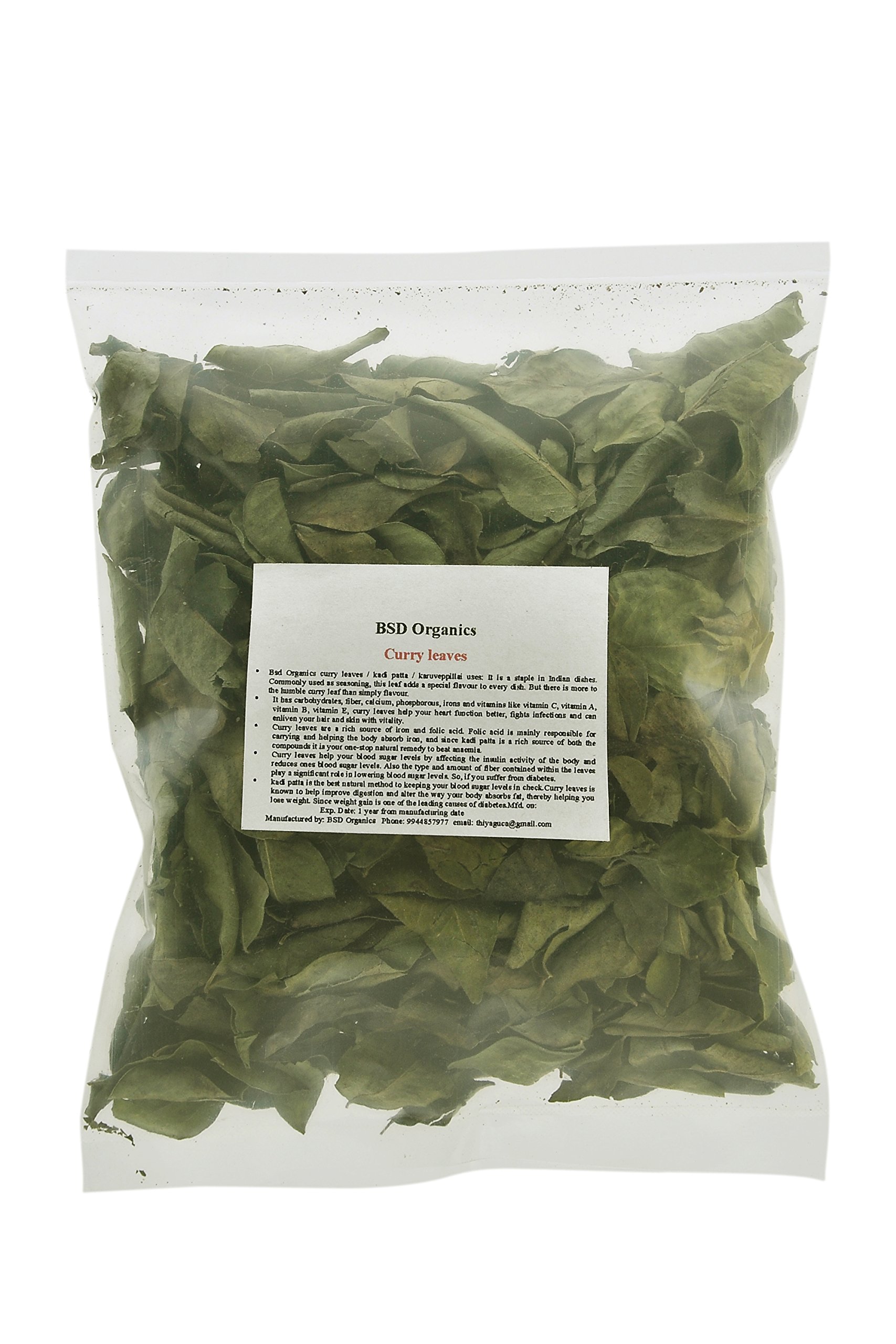 BSD Organics Dried Curry Leaves / Curry Blatter / Karee Patte (200 Gram / 7 Ounce) (B08WLP68JX) Amazon Price History, Amazon Price Tracker