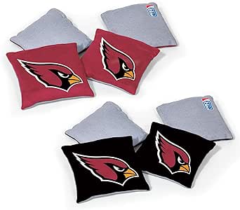 NFL Pro Football Dual Sided Bean Bags by Wild Sports, 8 Count, Premium Toss Bags for Cornhole Set - Great for Tailgates, Outdoors, Backyard