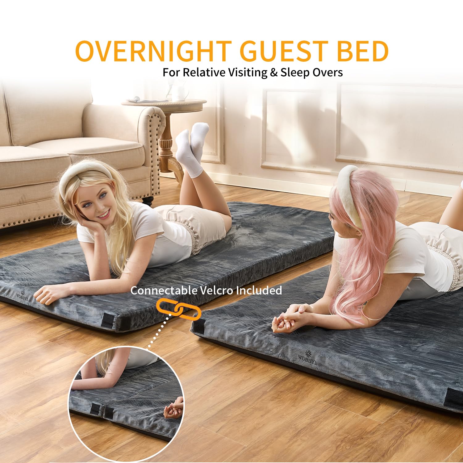 GAIALOOP 4 INCH Thick Memory Foam Camping Mattress, Roll Up Floor Sleeping Mat Camp Cot Mattress