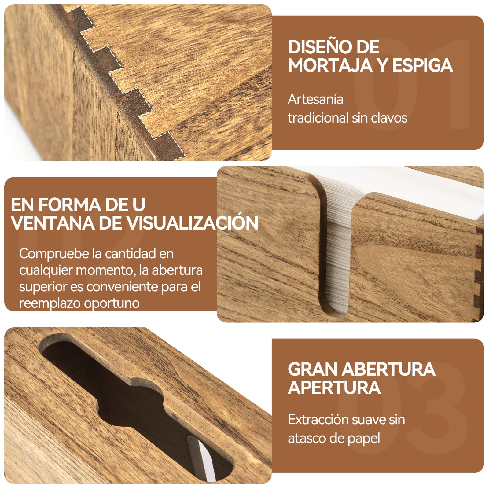 KIRIGEN Toallero de Madera Toallero de Pared para Cocina, WC y baño con Capacidad para Toallas dobladas en C, Z y Triple Servilletas Amarillo-marrón