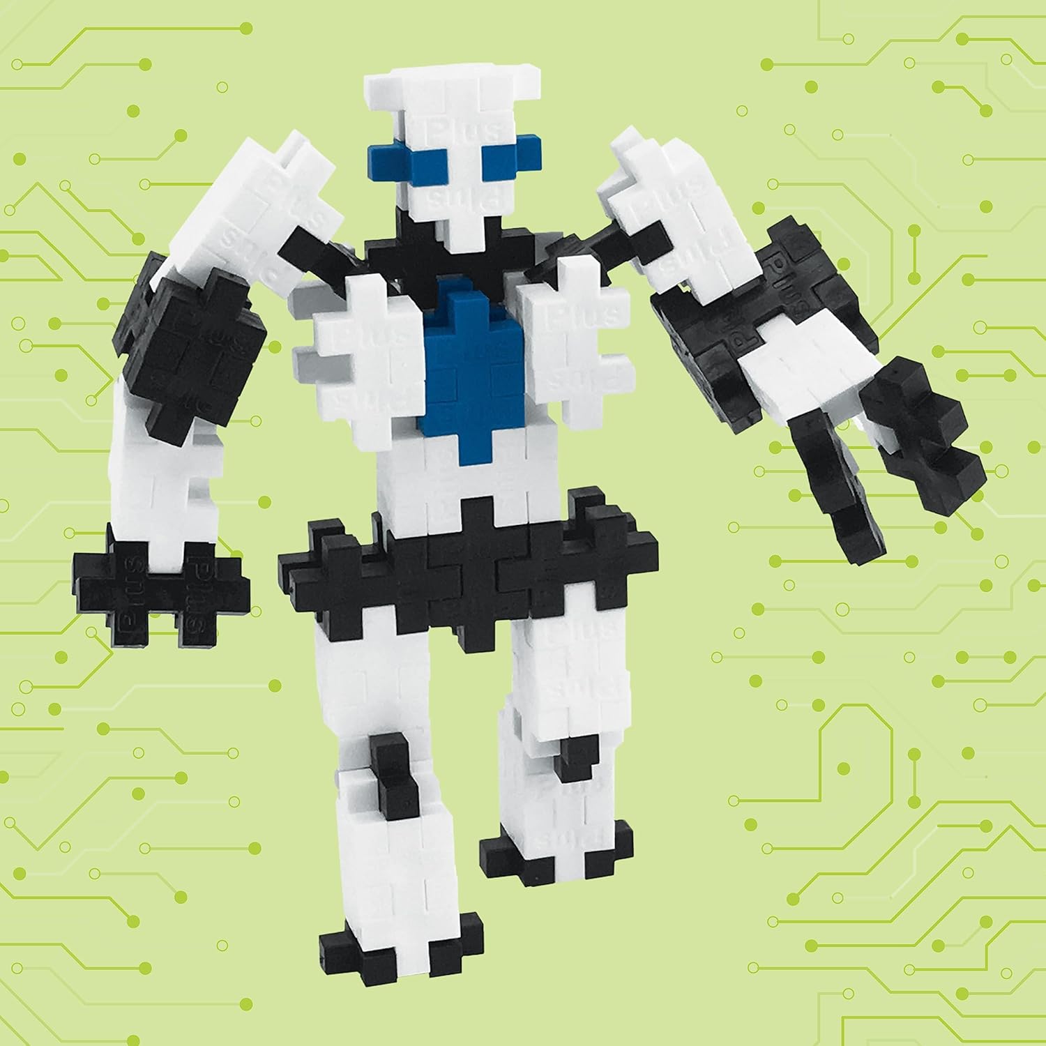 Plus Plus 3D Puzzle Stem Figure Building Block Kit, Science Toy for Kids, 70 Interlocking Pieces - Robot Mini Maker Tube