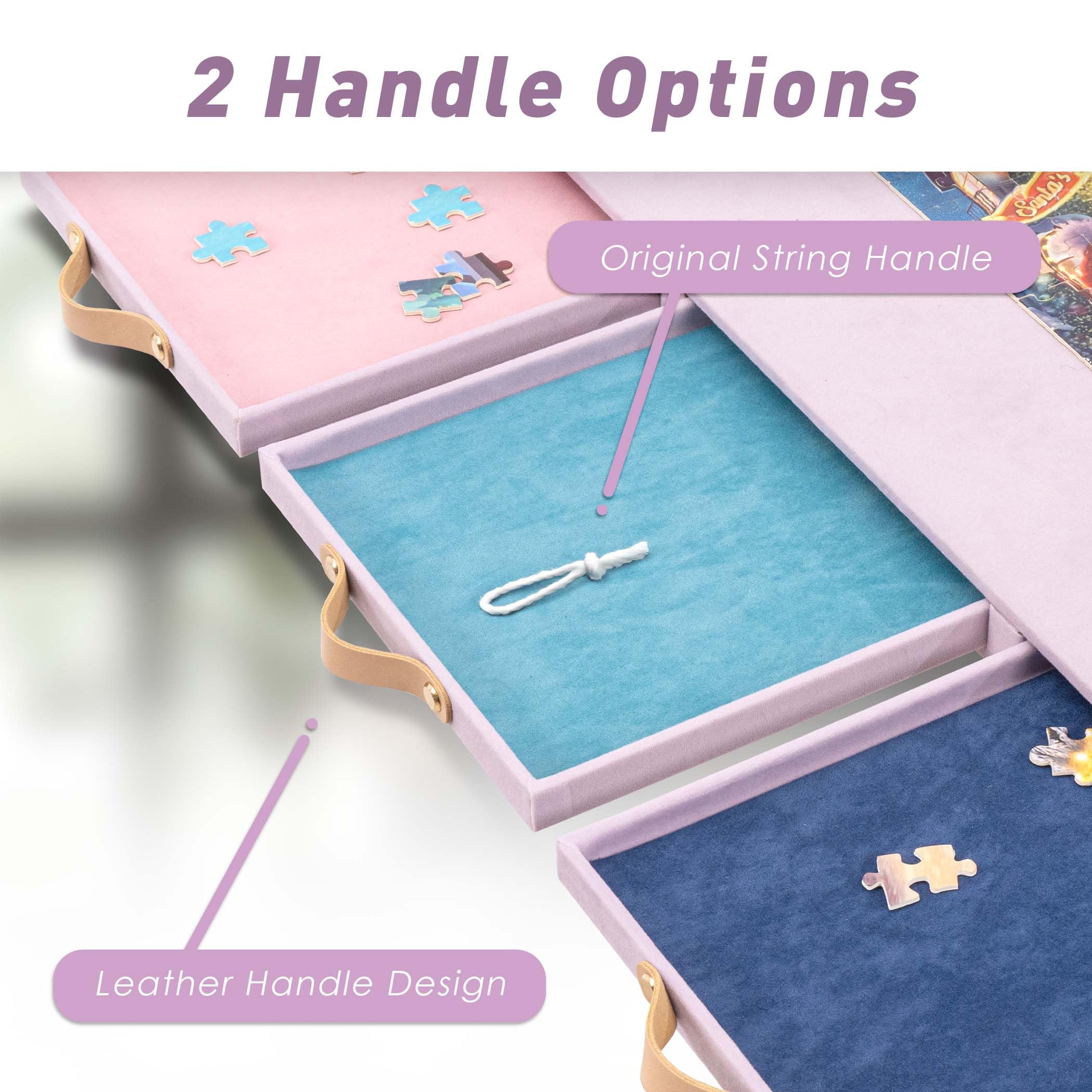Tektalk Table de puzzle portable recouverte de flanelle avec support réglable intégré et couvercle – Plateau en bois à 3 angles d'inclinaison – Planche à puzzle portable avec 6 tiroirs de tri, jusqu'à