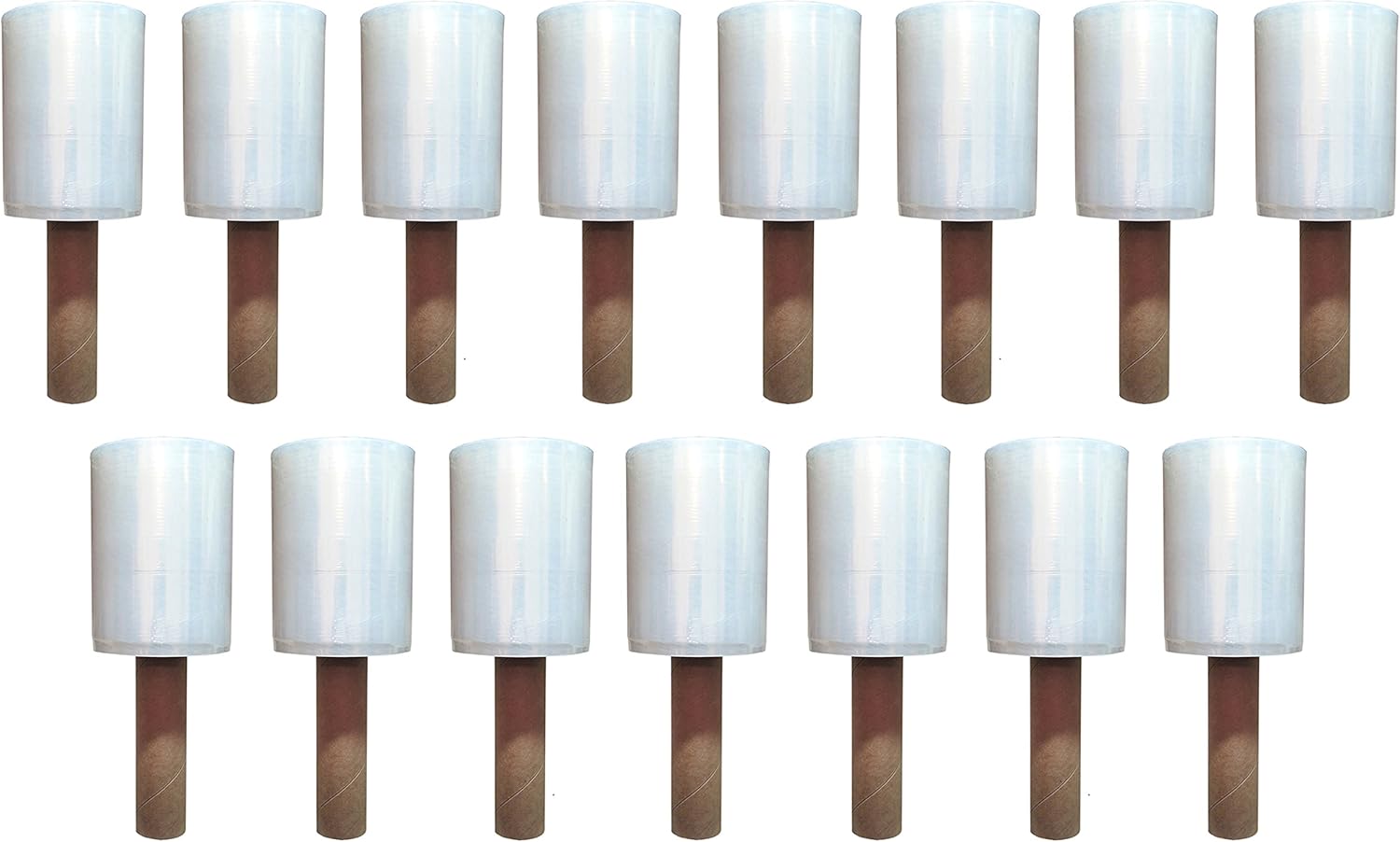 Industrial Grade Hand Roll Stretch Wrap • 5 X 1000 Feet Strong 80 Gauge • with Extended Handle • Clear • Helps Keep Shipments Safe and Secure • Clean removal … (15 pack)