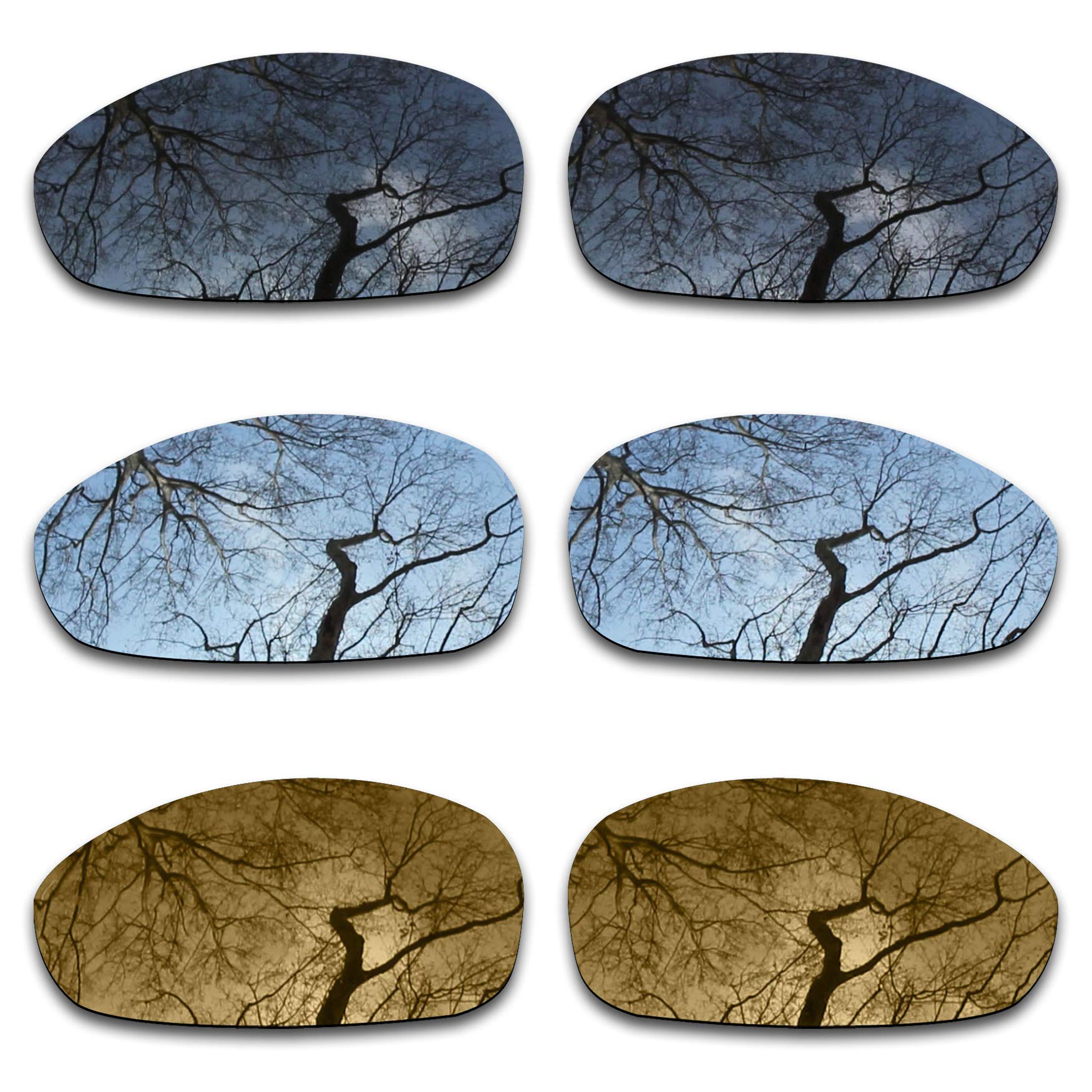 3 Pair Polarized Replacement Lenses for Oakley Juliet Pack-BSB6