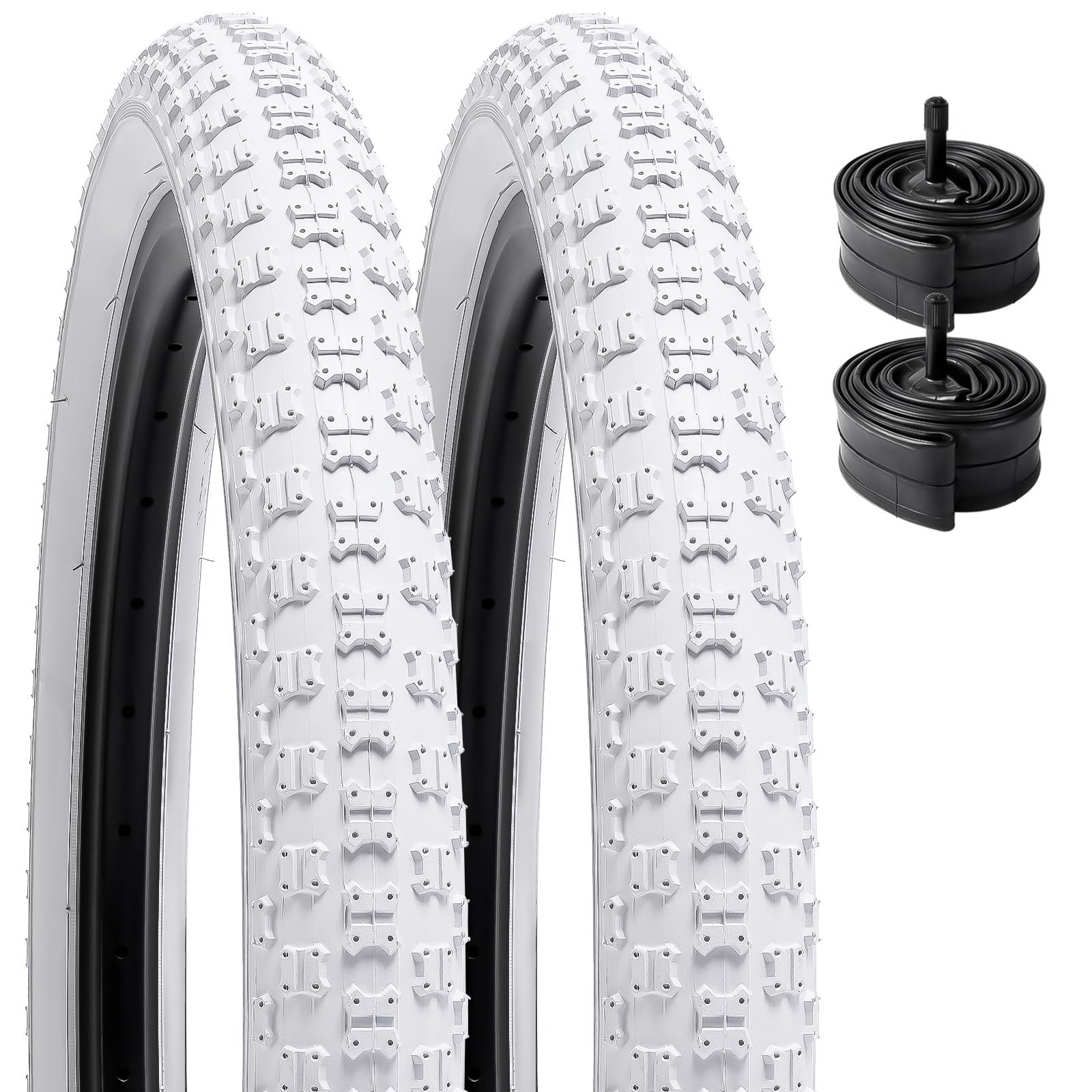 YunSCM PCS 18 Pulgada Neumáticos 18x2.125 57-355 et 18 Pulgadas Cámaras de Aire AV32mm Valve Compatible Vélos Enfants
