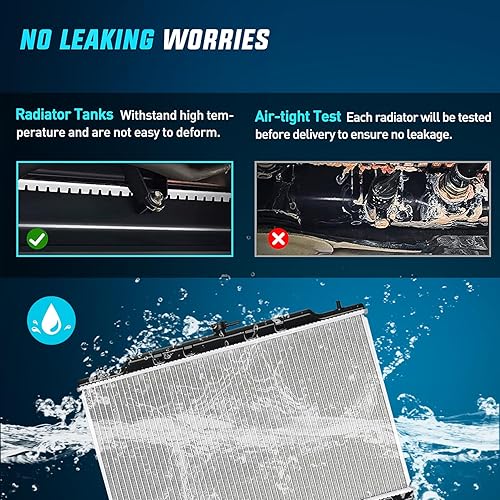 Miniatura 6 de Nilight Radiador para Nissan Rogue 2008 2009 2010 2011 2012 2013, Rogue Select 2014 2015 2.5L AWD FWD Performance Aluminio Reemplazo OEM