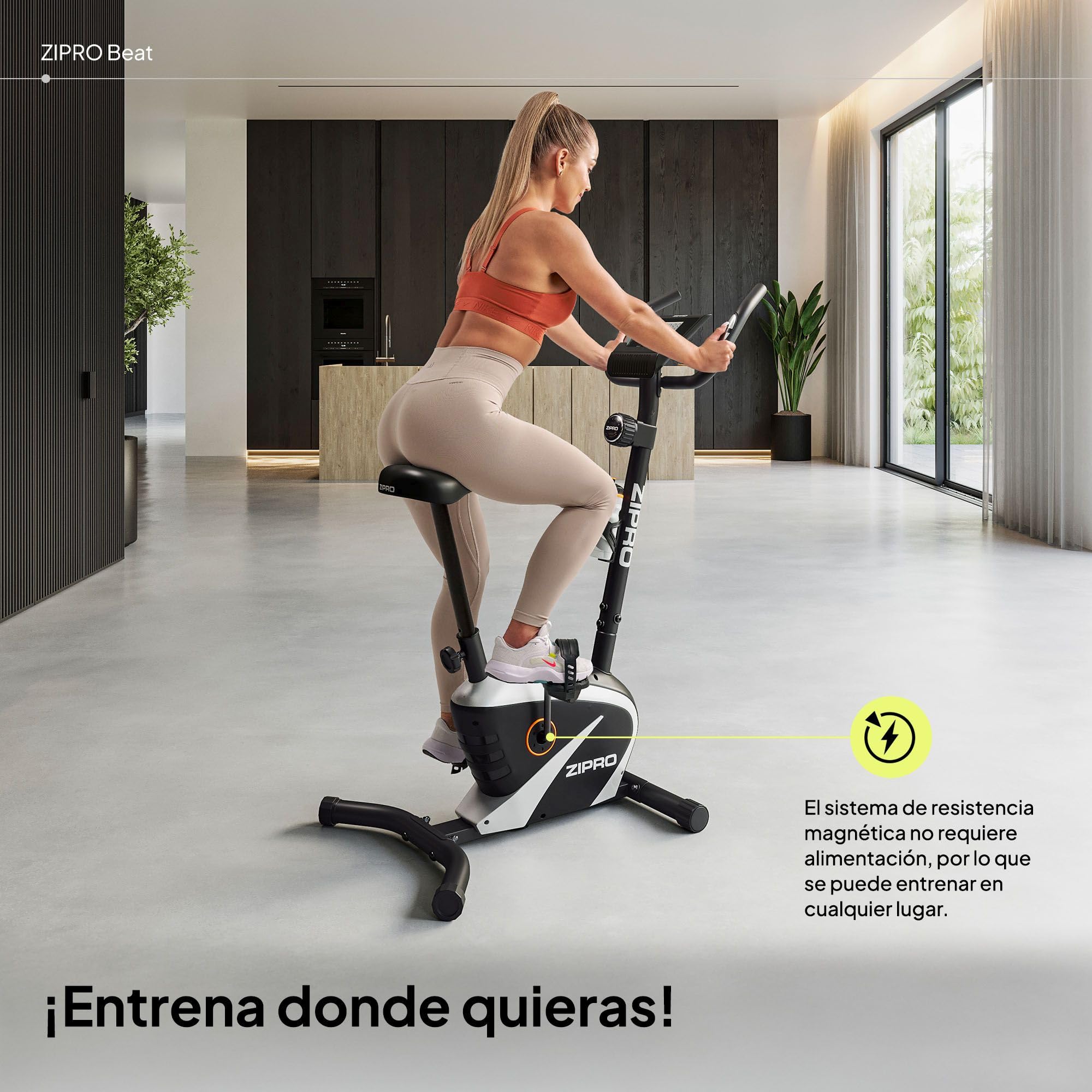 Zipro Bicicleta de entrenamiento en casa Beat, Bicicletas estáticas, Bicicleta magnética de entrenamiento, Bicicleta ergométrica 120kg, Bicicleta de interior, Bicicleta de entrenamiento en casa
