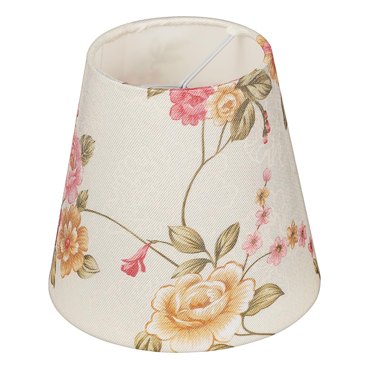 NUOBESTY Fabric Floral Table Lamp Shade, Small Pastoral Flower Lampshade for Bedroom and Living Room, Household Fabric Light Shade for Desk and Floor Lamps