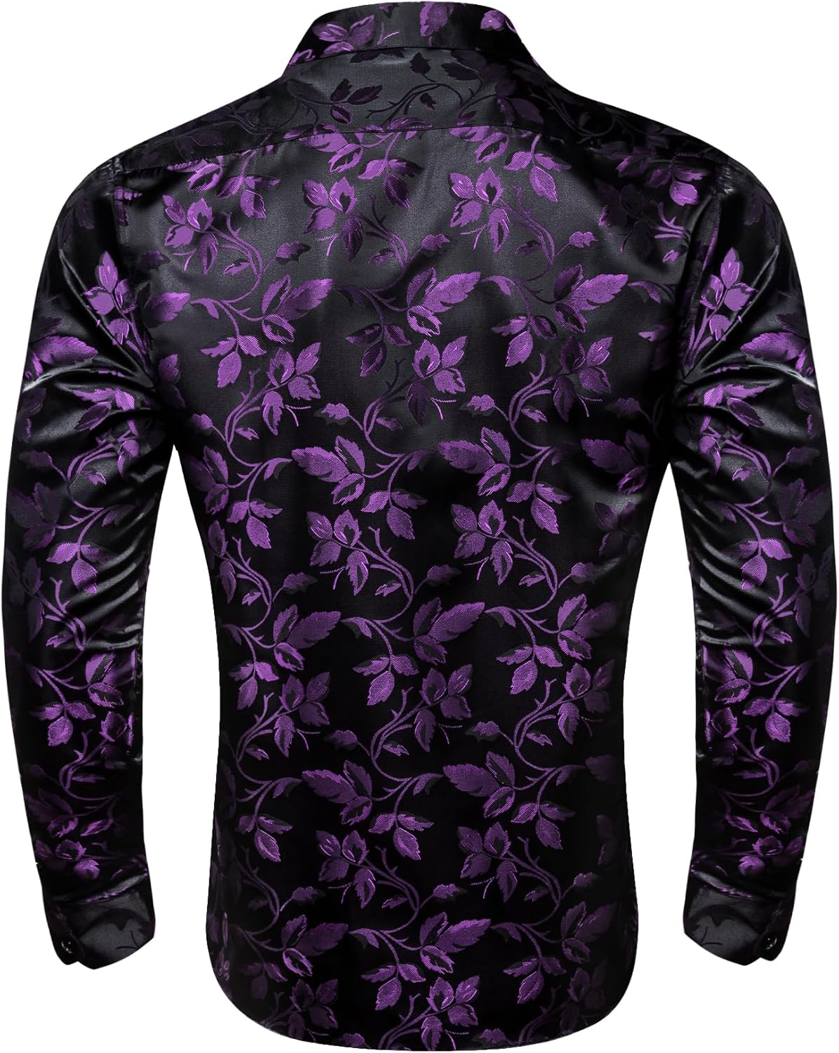 Barry.Wang Mens Western Shirts Silk Paisley Long Sleeve Button Down Dress Shirt Designer Mexico Cowboy Shirt Party Casual - Image 5