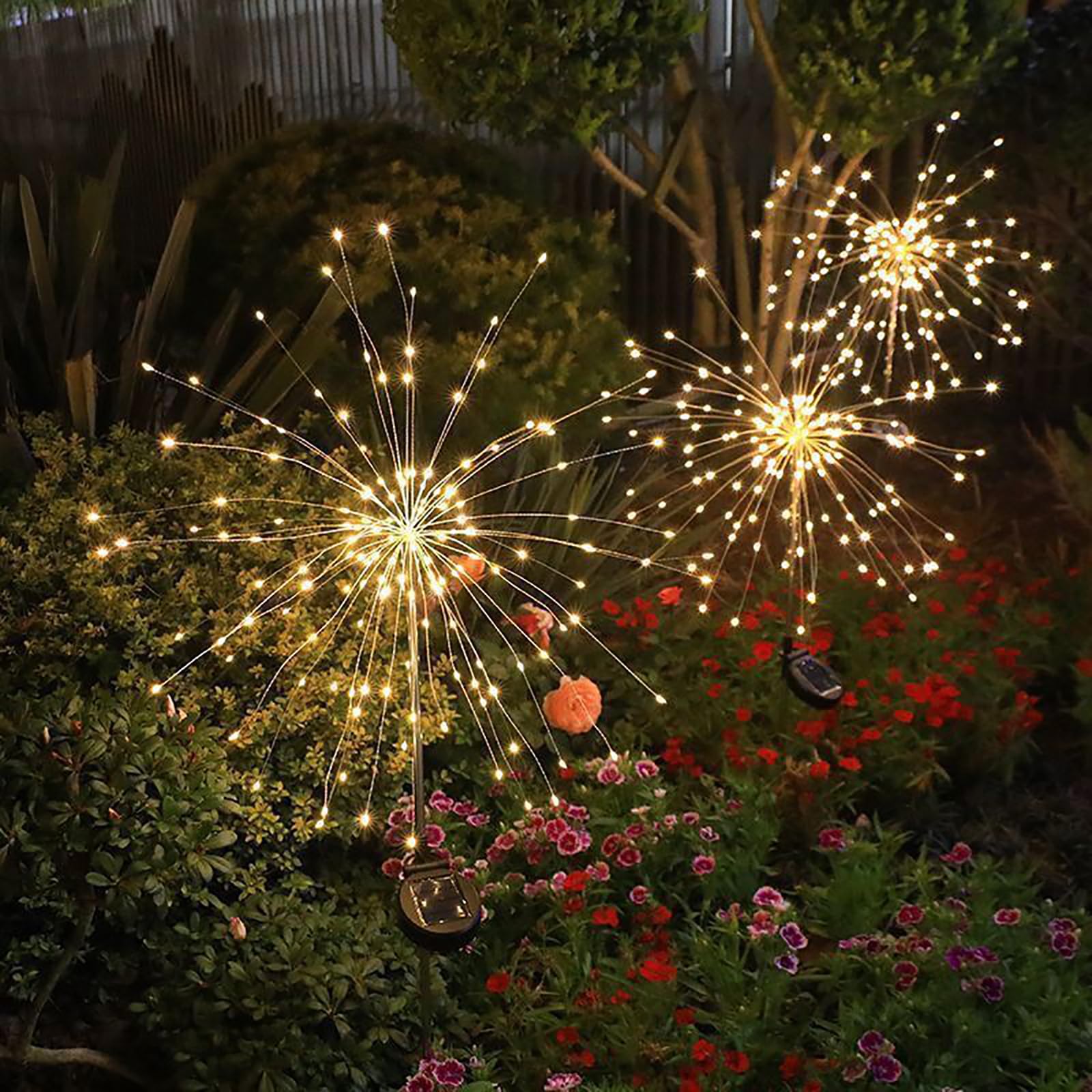 1 Pack 150 LED Solar Fireworks Garden Lights,Garden Outdoor Decor Lights,Waterproof,8 Modes,Solar Plug,For Yard Pathway Flowerbed Planter Balcony Patio Garden Decor