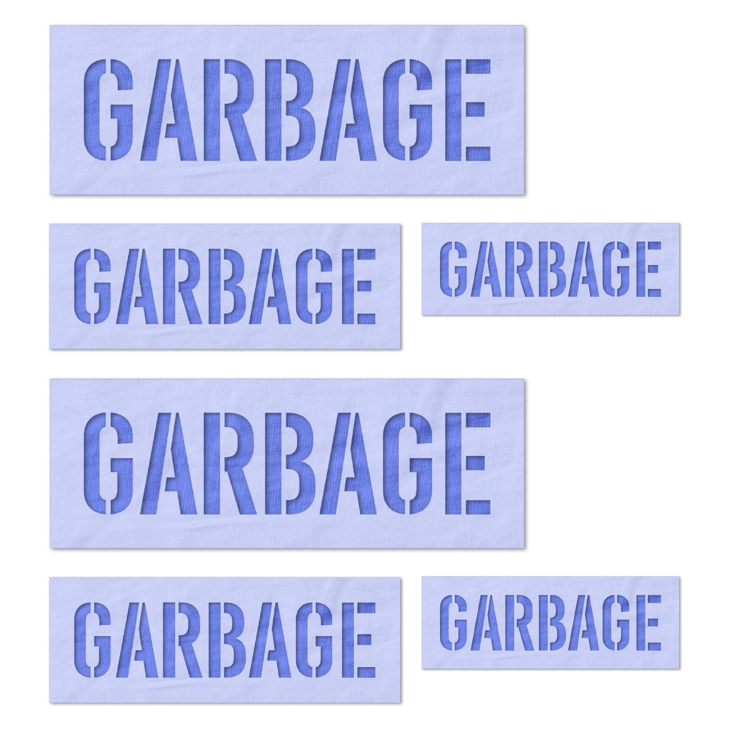 Stencil Stop Garbage Stencil - Reusable for DIY Projects, Painting, Drawing, Crafts - 14 Mil Mylar Plastic (2", 3", and 4", 2 Each)