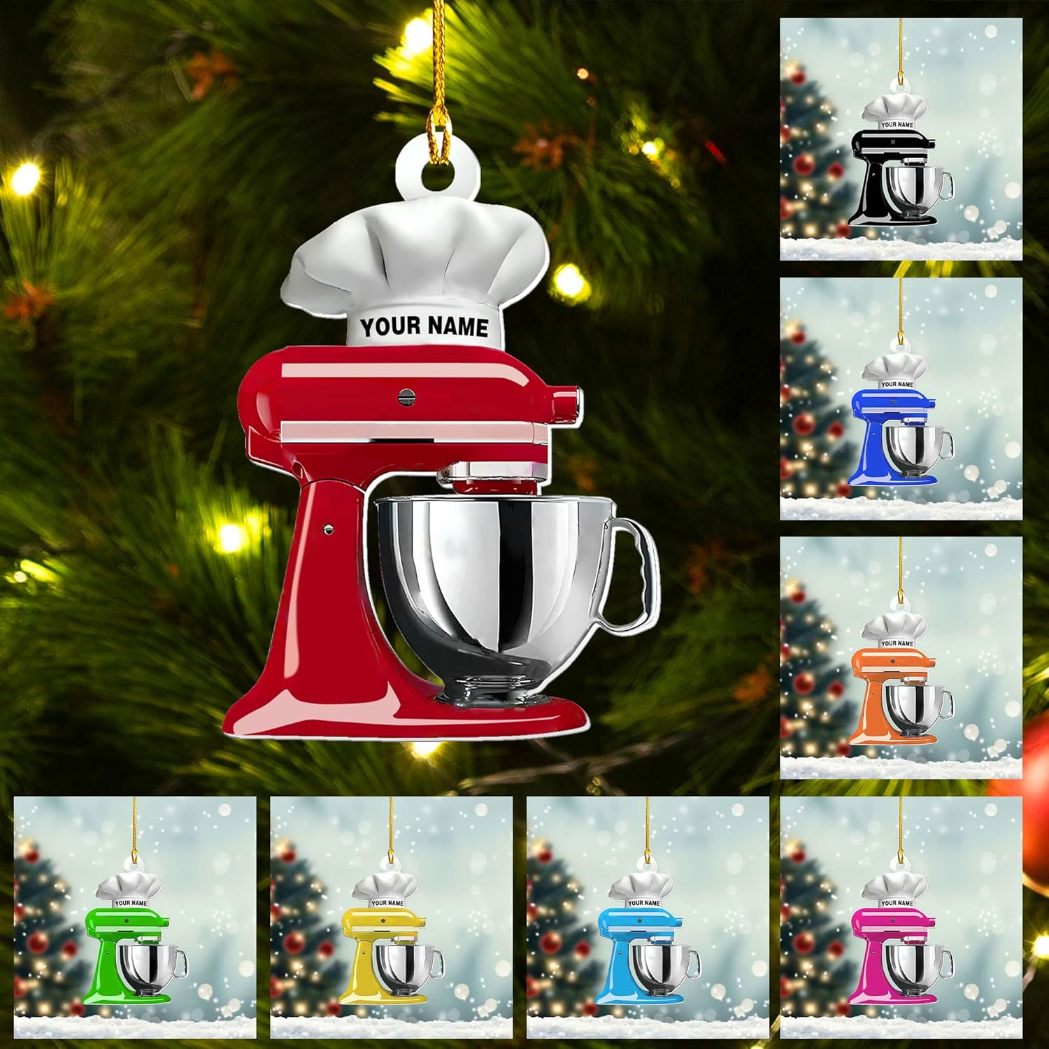 Personalized Baking Mixer Ornament, Baker Ornament for
