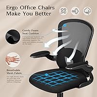 Vista 4 de FelixKing Sillas de escritorio de oficina, silla ergonómica de escritorio para PC con ruedas, soporte lumbar ajustable y altura, silla giratoria
