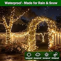 Vista 5 de 1500 LED Chrstmas Lights, 470ft Outdoor Christmas String Lights with 12 Modes, Warm White LED String Lights with Timer Dimmable Waterproof for Tree