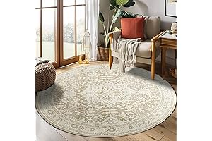jinchan Round Rug 5ft: Bohemian Charm for Your Home