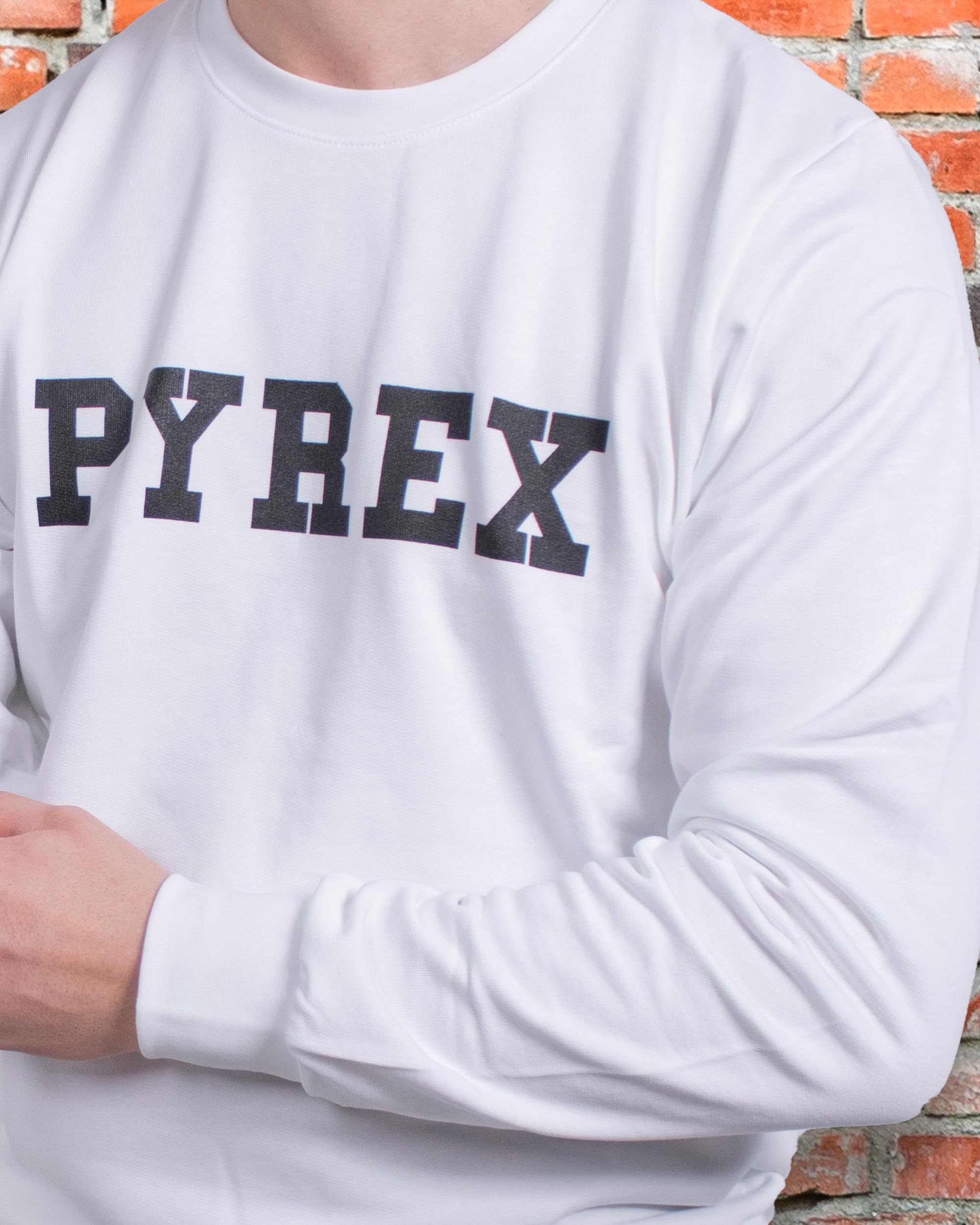 PYREX ORIGINAL - Felpa Girocollo da Uomo in Cotone, Polsini Elasticizzati, Logo Frontale - Art.45102